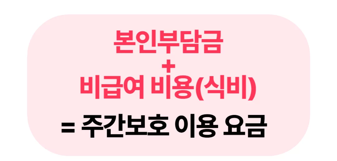 본인부담금과 비급여 식비를 더한 주간보호 이용요금