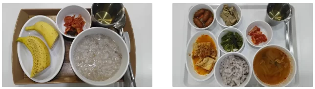 아침 간식 죽과 부담 없는 간식 한 상