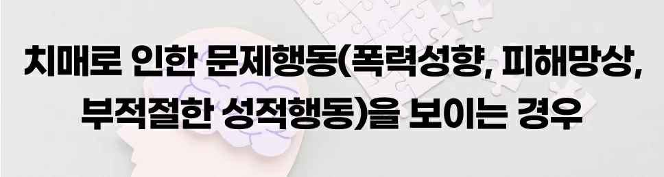 치매 문제행동 폭력성향·피해망상을 보이는 경우