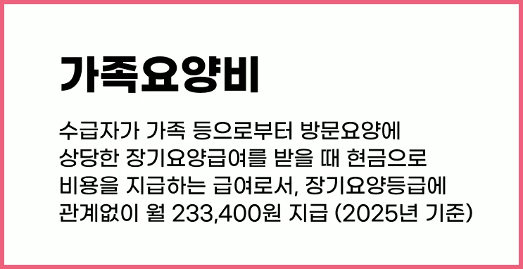 가족요양비 월 233,400원 지급 안내 문구