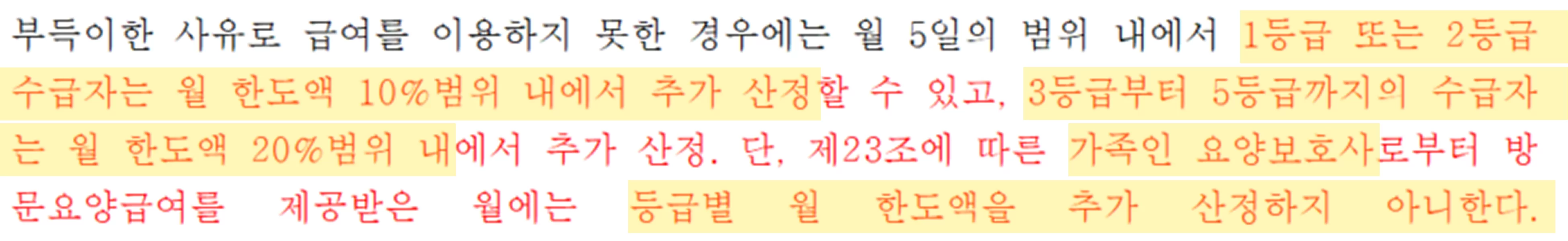 한도액 추가 산정 기준을 설명한 법조문 발췌