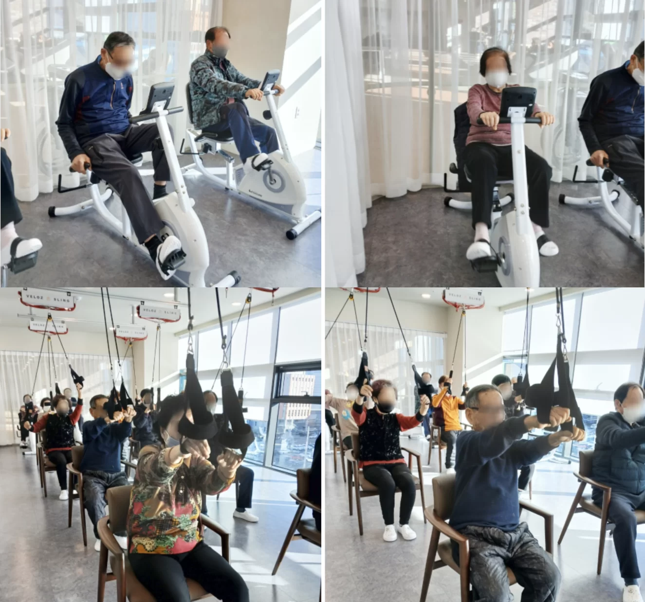 주간보호센터에서 어르신들이 재활 운동하는 모습