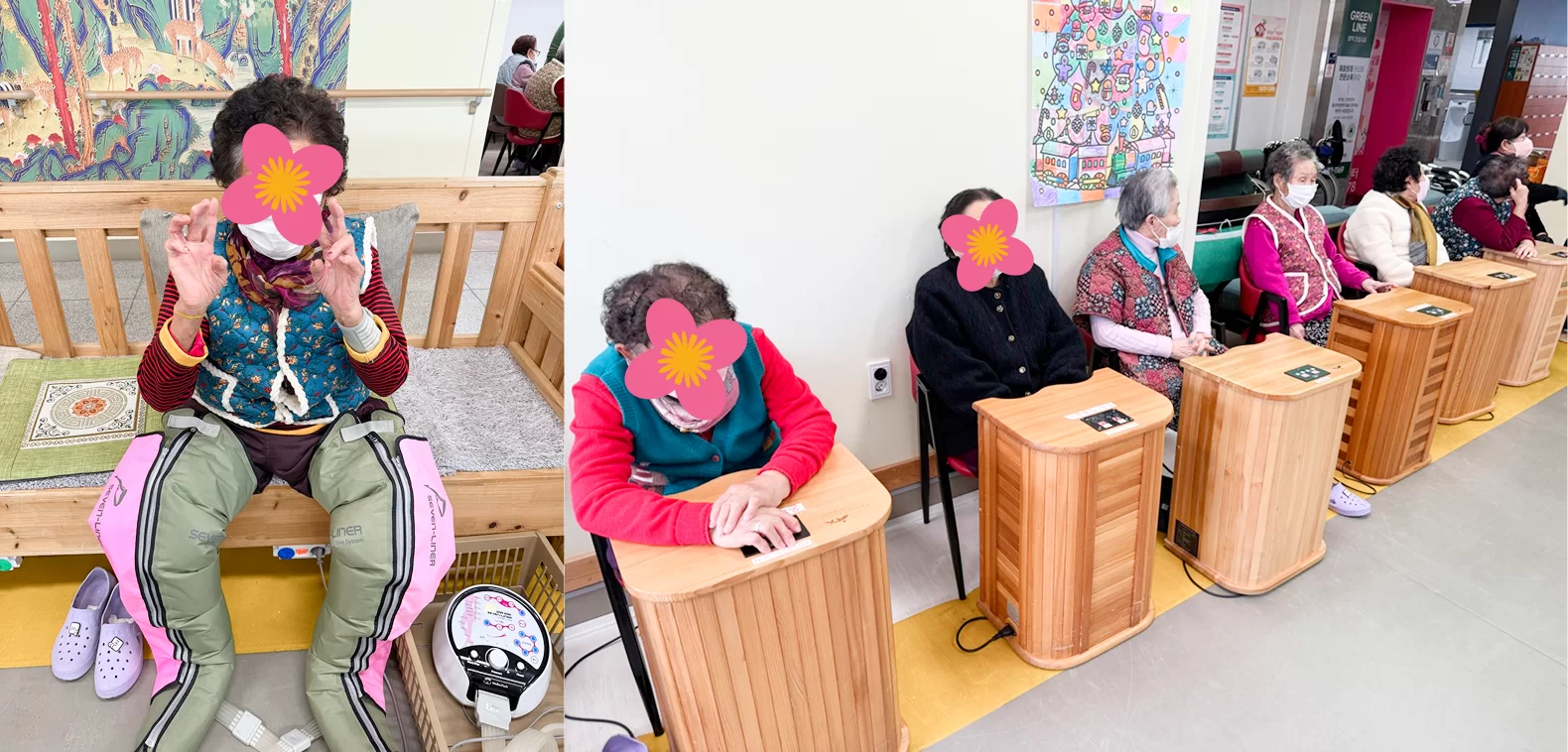 케어링 주간보호센터 청주점 건식 족욕기 이용