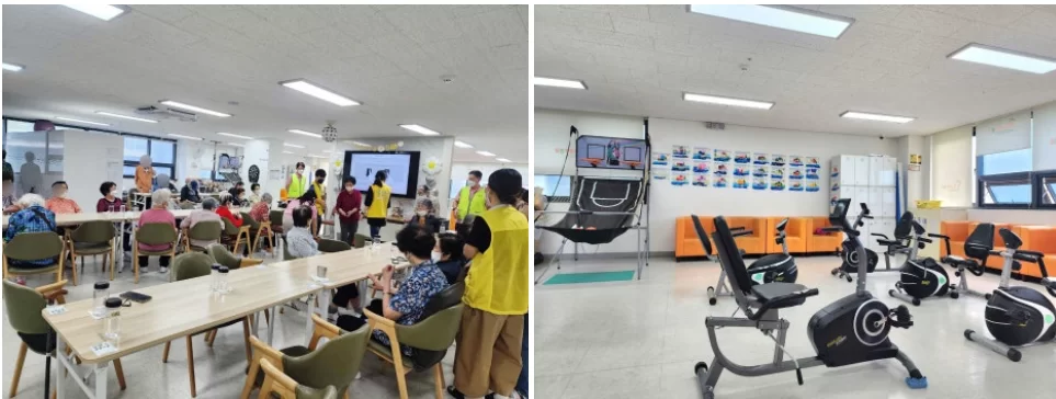 케어링 주간보호센터 광명점 프로그램실과 헬스존