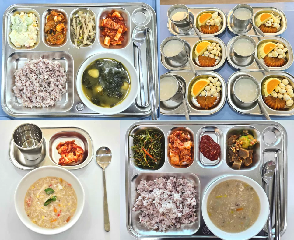 케어링 주간보호센터 대전 서구점 식사와 간식 구성