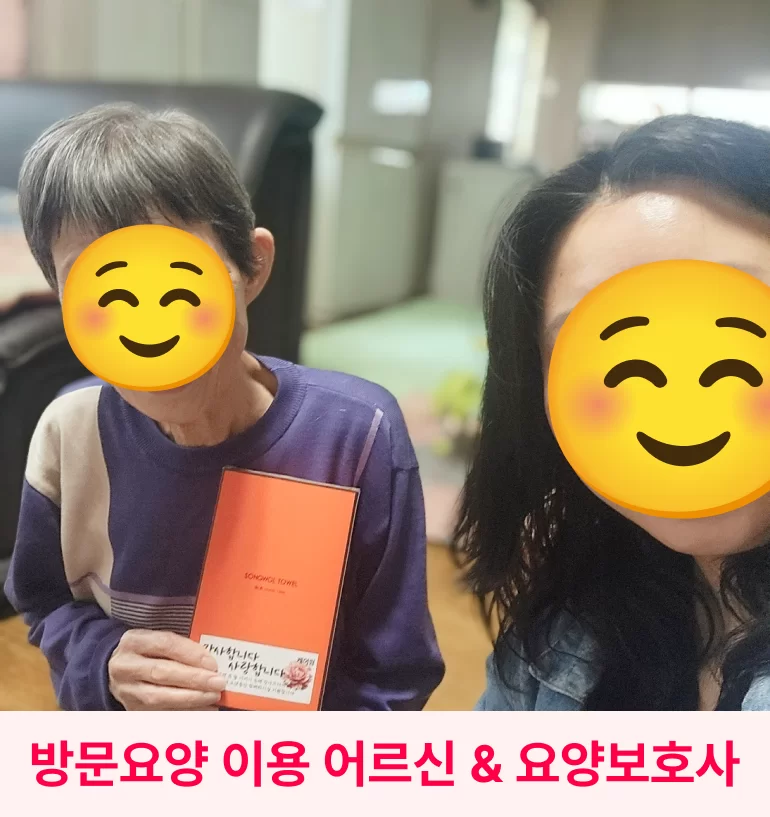 요양보호사가 어르신 댁 방문해 돌봄 제공하는 모습