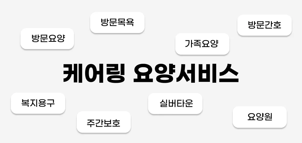 케어링 방문요양 주간보호 방문목욕 등 요양서비스 모음