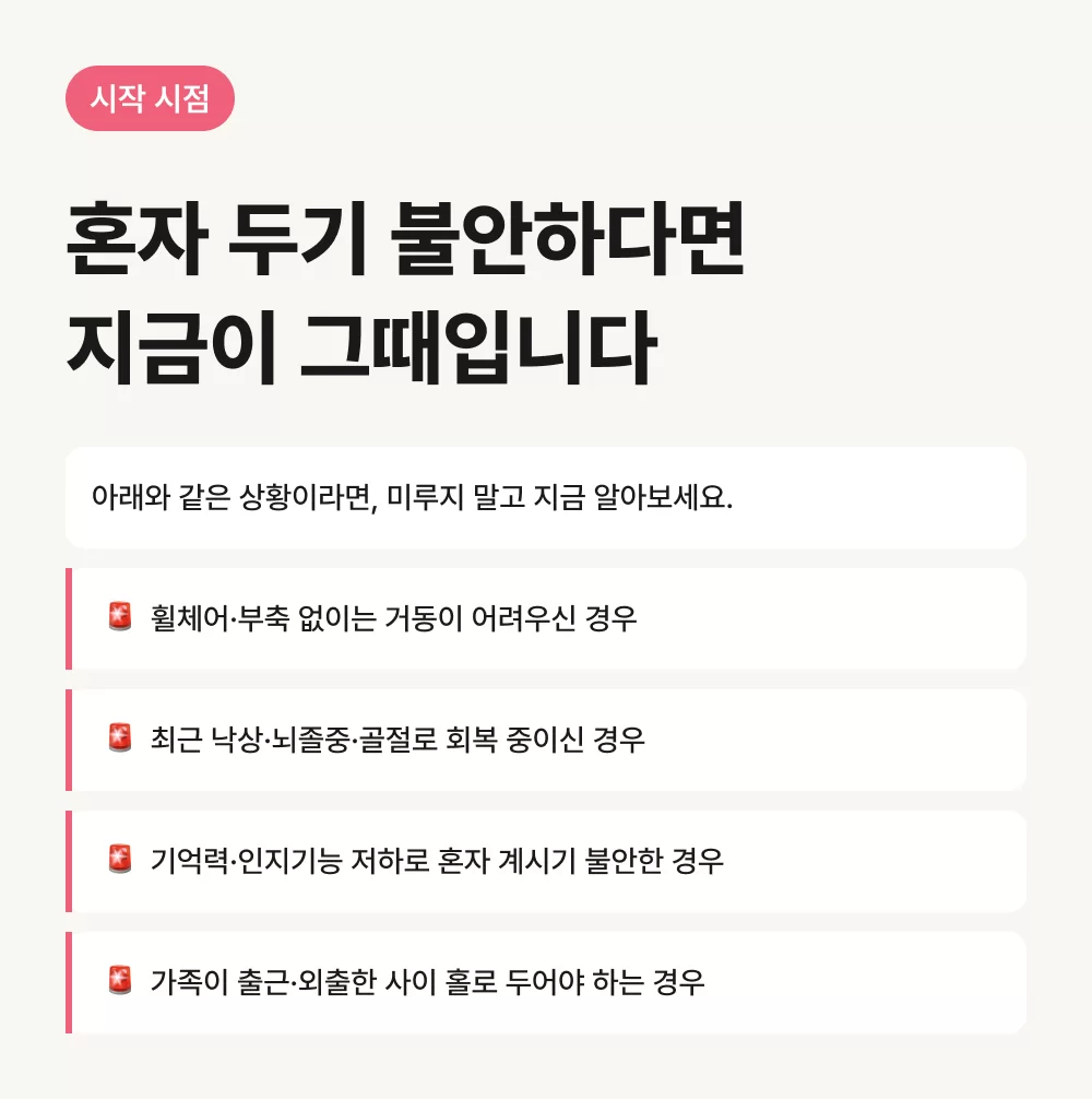 케어링 전남광주 광산구 방문요양 시작 시점 체크리스트