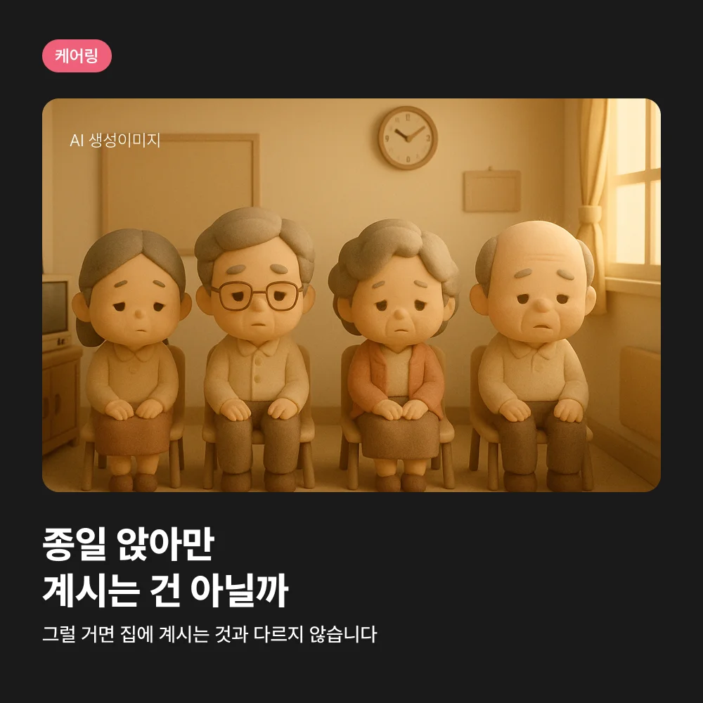 케어링 주간보호센터 대전 중구점 앉아만 계신 어르신
