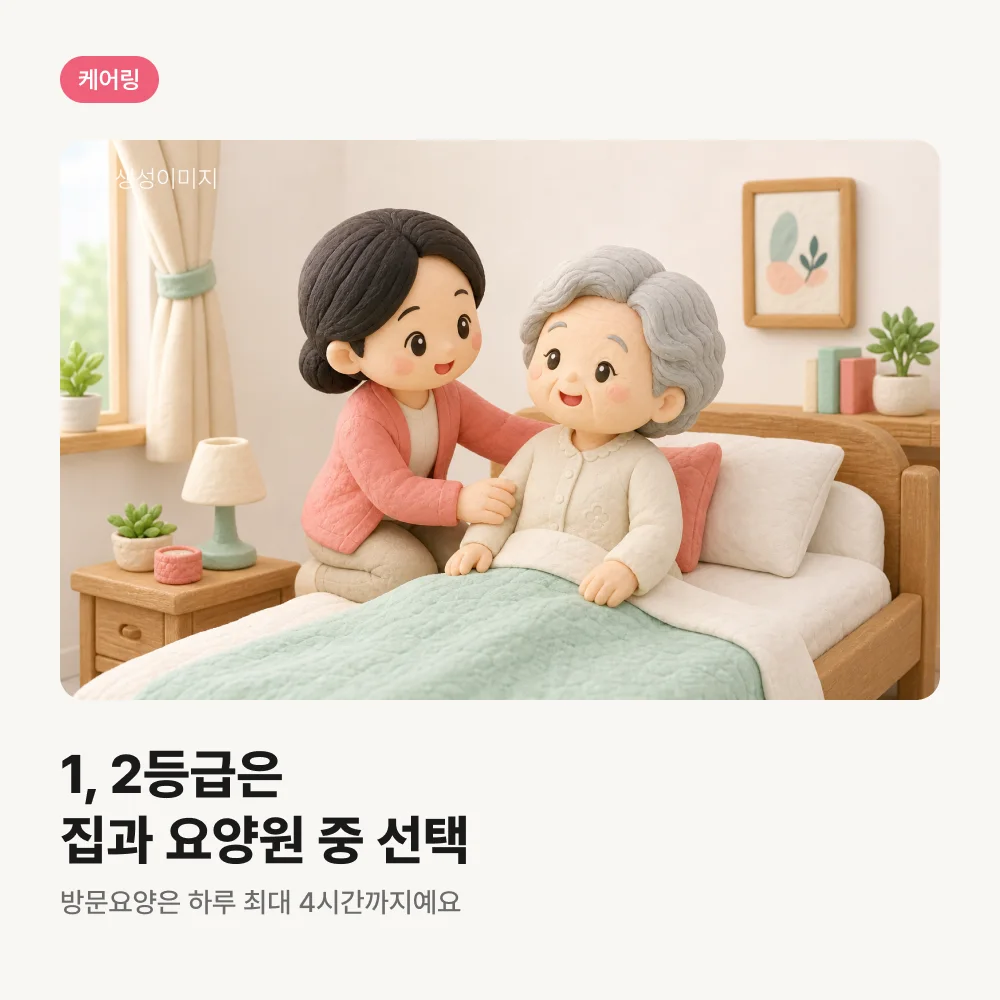 거동이 어려운 어르신을 돕는 요양보호사