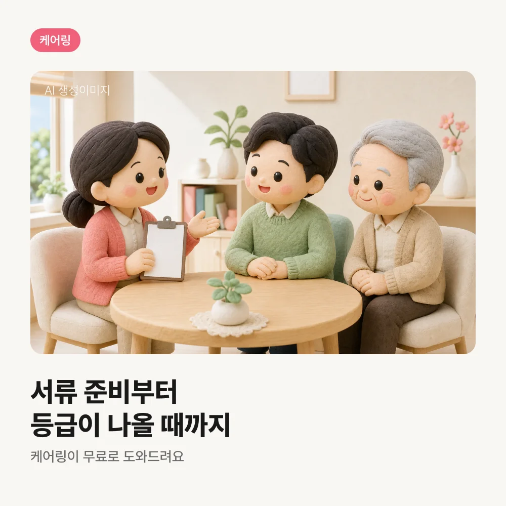 케어링 장기요양등급 무료 상담 장면