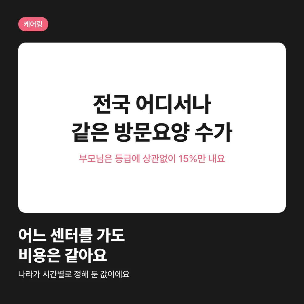 전국 어디서나 같은 방문요양 비용
