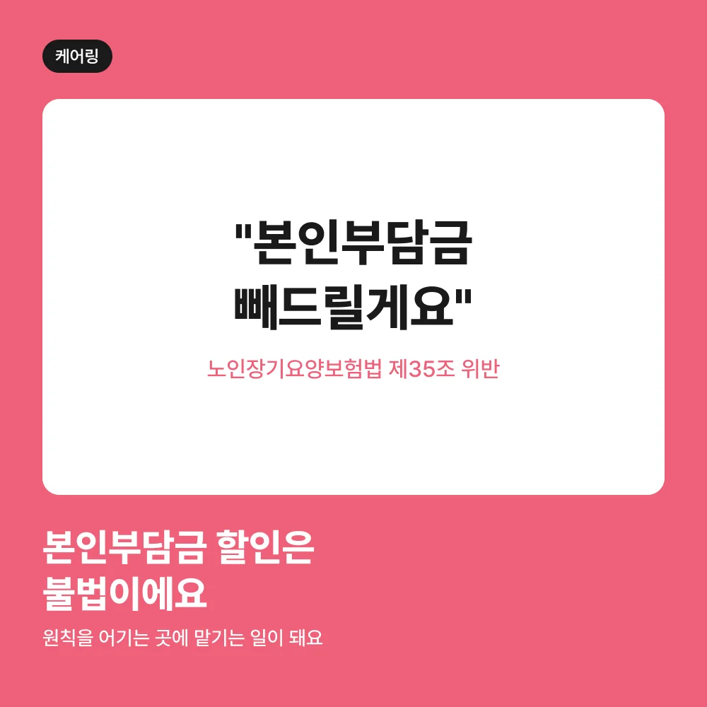 본인부담금 할인 제안이 불법인 이유