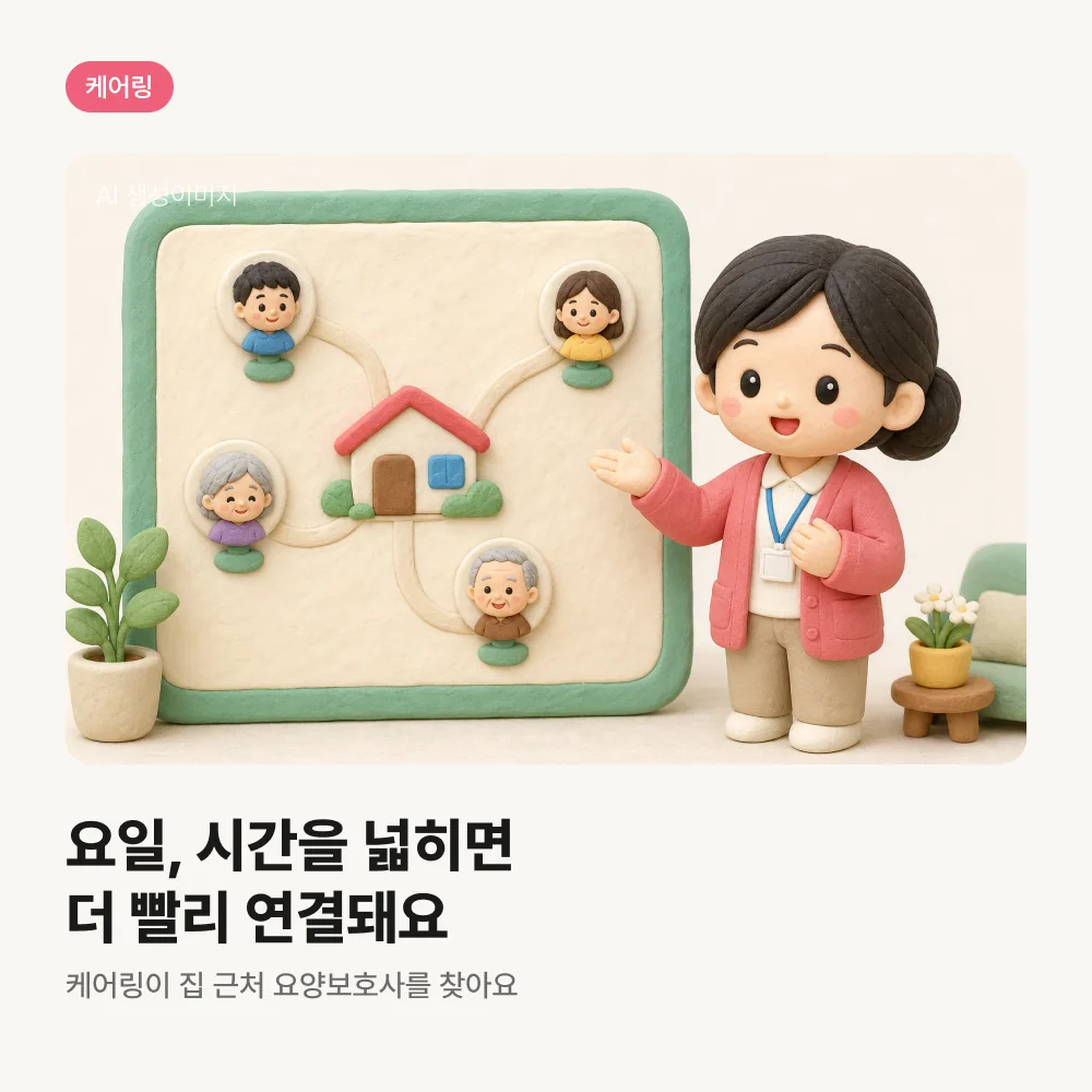 집 근처 요양보호사를 연결하는 센터