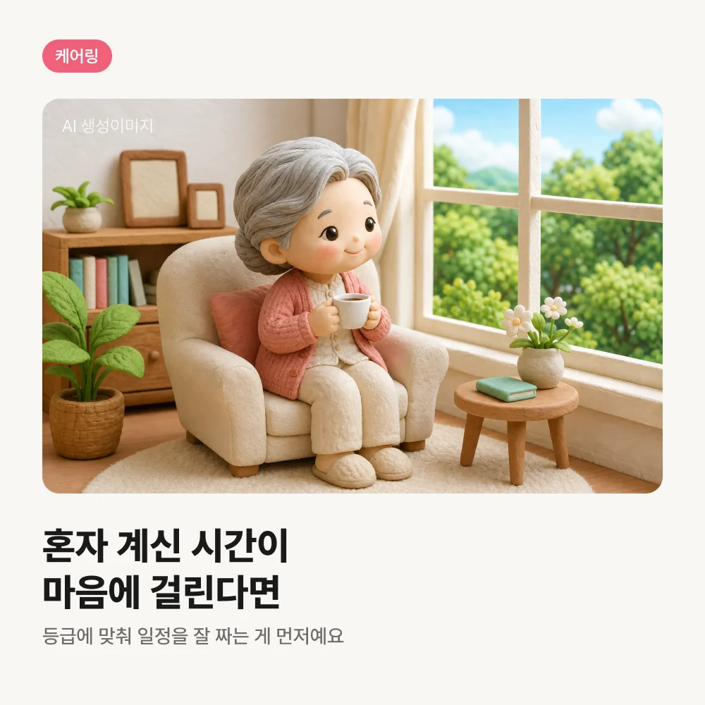 창밖을 바라보며 혼자 계신 어르신