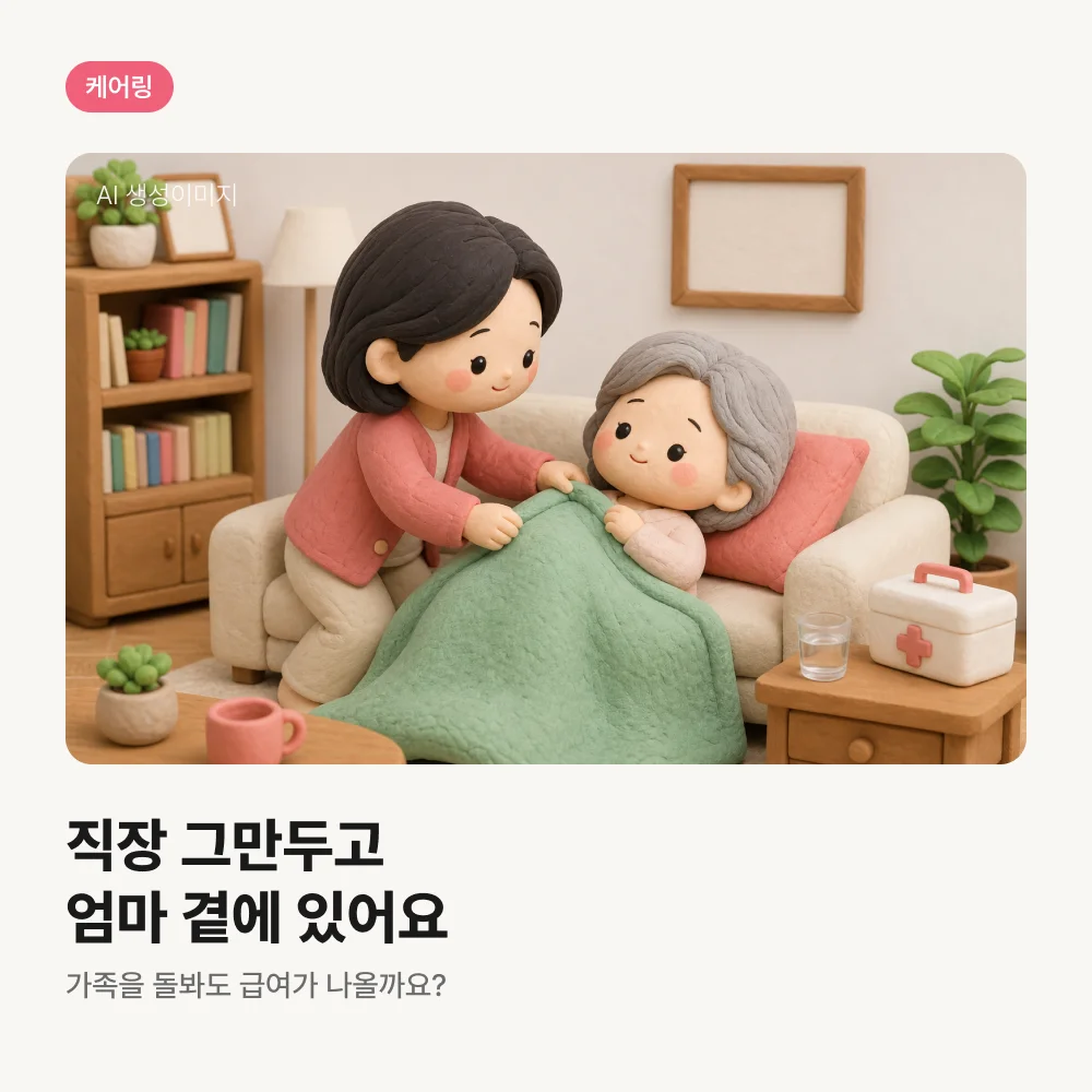 집에서 투석하는 어머니를 돌보는 딸