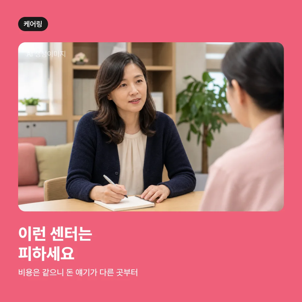 상담하며 수첩에 메모하는 보호자