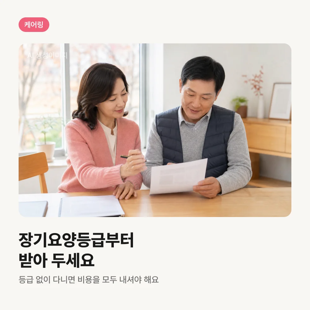 상담사와 신청서를 쓰는 보호자